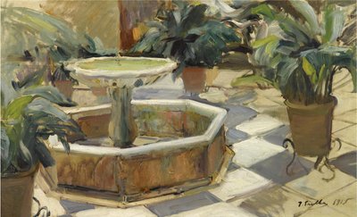 Fountain in a Sevillian Courtyard by Joaquín Sorolla